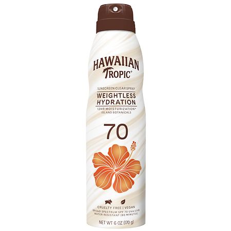 Hawaiian Tropic Weightless Hydration Clear Sunscreen Spray SPF 70
