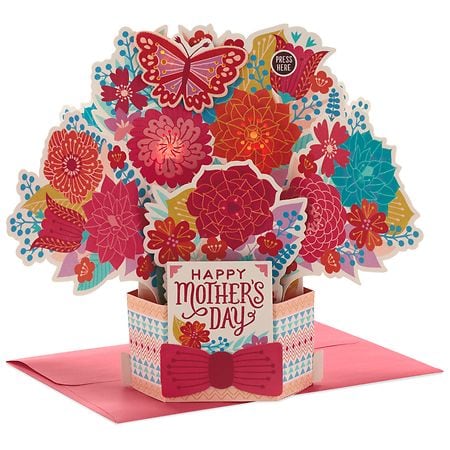 Hallmark Paper Wonder Pop Up Musical Mother's Day Card with Light, Displayable Pot of Flowers, S29