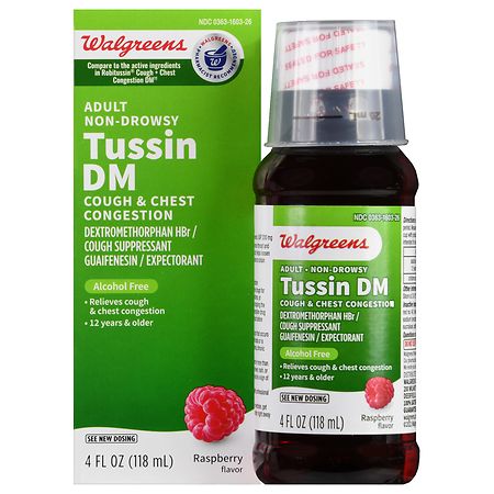 Walgreens Tussin DM Cough & Chest Congestion Liquid Raspberry