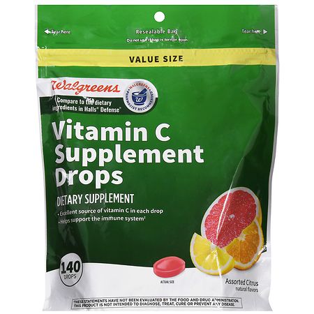 Walgreens Vitamin C Supplement Drops Assorted Citrus