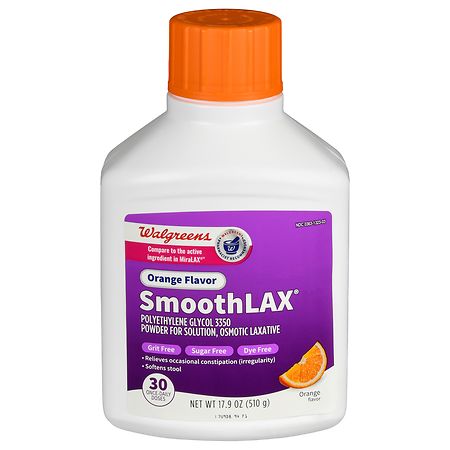 Walgreens SmoothLAX Polyethylene Glycol 3350 Powder for Solution Orange