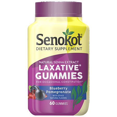 Senokot Laxative Gummies For Occasional Constipation Relief Blueberry Pomegranate