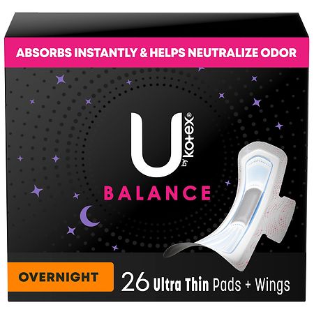 U by Kotex Ultra Thin Overnight Pads with Wings