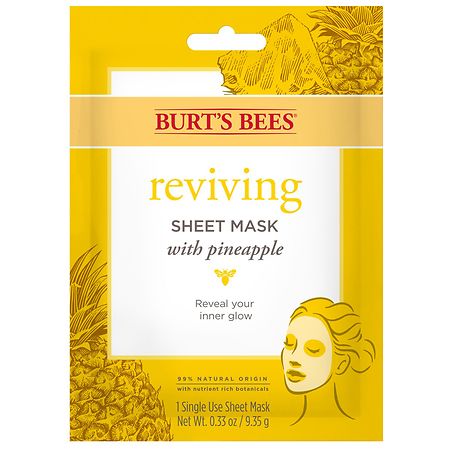 Burt's Bees 99% Natural Origin Reviving Sheet Mask with Pineapple