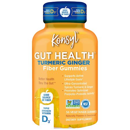Konsyl Gut Health Turmeric Ginger Fiber Gummies
