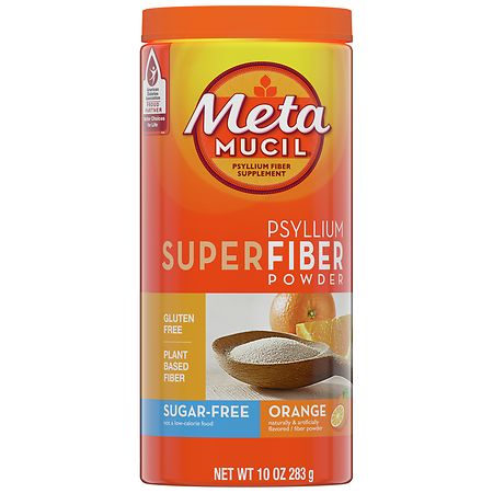 Metamucil SuperFiber Powder, Plant-Based Psyllium Fiber Orange