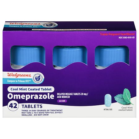 Walgreens Omeprazole Tablets Cool Mint Coated