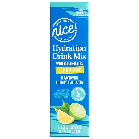Nice! Hydration Drink Mix with Electrolytes Lemon Lime