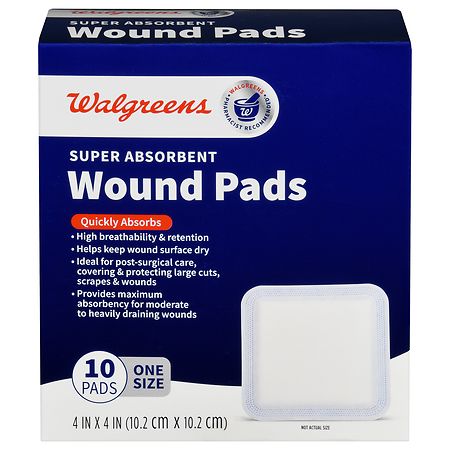 Walgreens Super Absorbent Wound Pads 4 in x 4 in