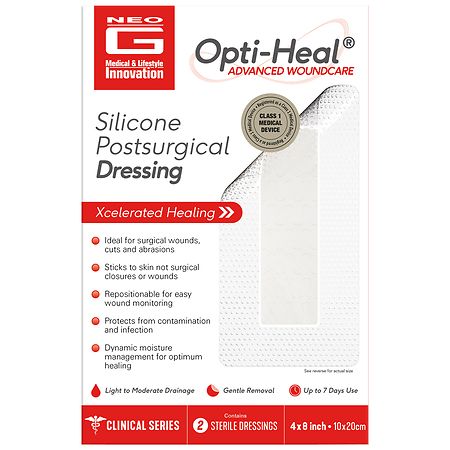 Neo G Opti-Heal Advanced Post Surgical Dressing 4" x 8" (10 x 20 cm)