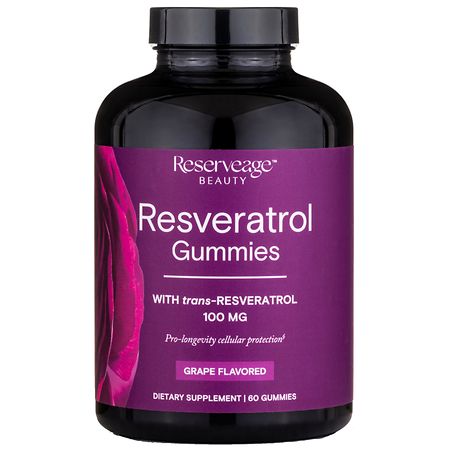 Reserveage Beauty Resveratrol Gummies 100 mg Grape