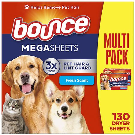 Bounce Pet Hair and Lint Guard Mega Dryer Sheets Fresh