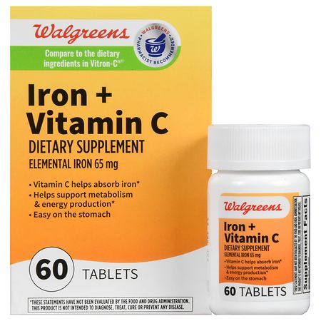 Walgreens Iron 65 mg + Vitamin C Tablets
