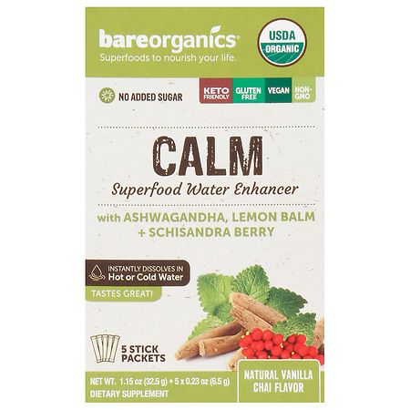 BareOrganics Calm Superfood Water Enhancer Vanilla Chai