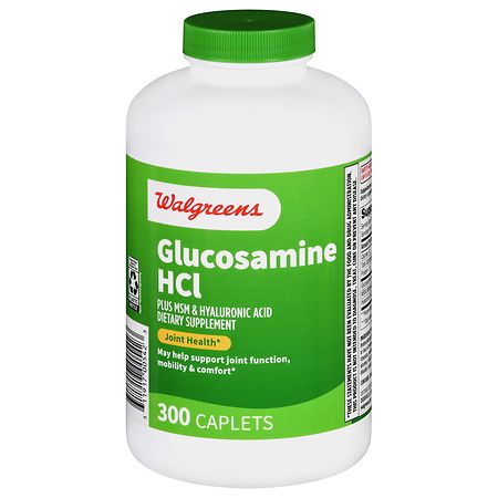 Walgreens Glucosamine HCl Plus MSM & Hyaluronic Acid Caplets Clear