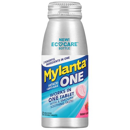Mylanta One Antacid Tablet Eco Care Berry Ginger Clear