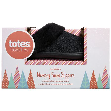 totes Women's Hoodback Slippers X-Large Black