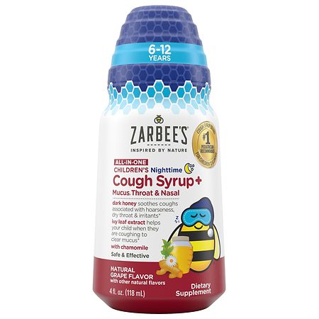 Zarbee's Kids All-in-One Cough Nighttime for Ages 6-12 Grape
