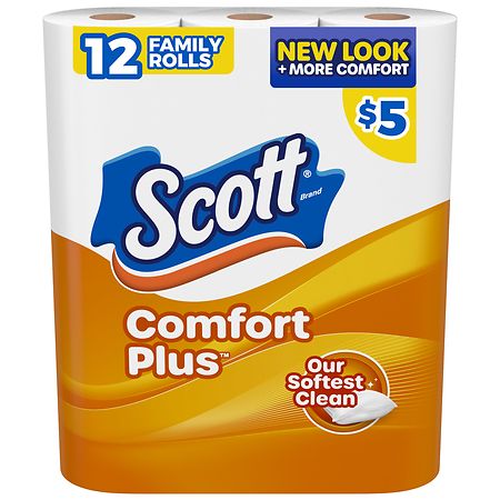 Scott ComfortPlus Toilet Paper 1-Ply Family Rolls