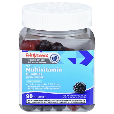 Walgreens Men's Multivitamin Gummies Natural Blackberry
