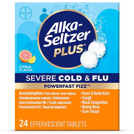 Alka-Seltzer Plus Severe Cold & Flu Effervescent Tablets Citrus