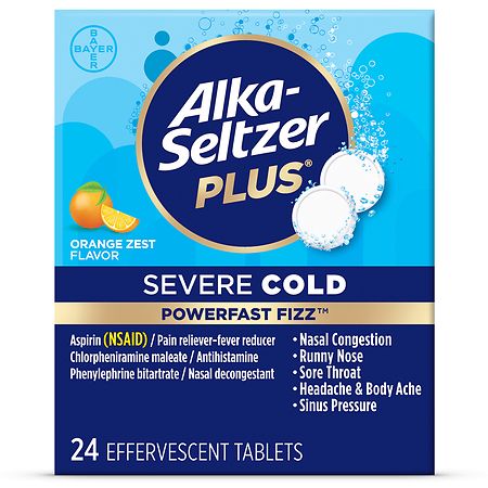 Alka-Seltzer Plus Effervescent Tablets Orange