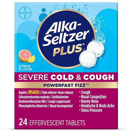 Alka-Seltzer Plus Severe Cold & Cough Effervescent Tablets Citrus