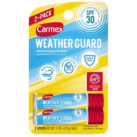 Carmex Weather Guard Moisturizing Lip Balm Stick with SPF 30