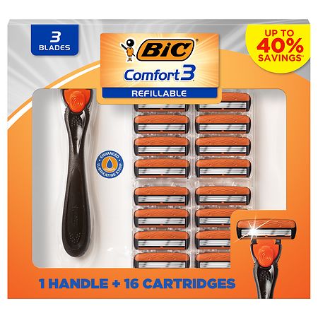 BIC Comfort 3 Disposable Razors for Men - 3 Blades