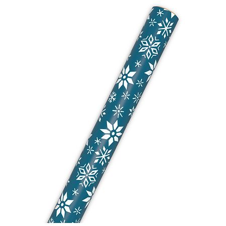 Hallmark Bulk Christmas Wrapping Paper (Snowflakes on Blue)