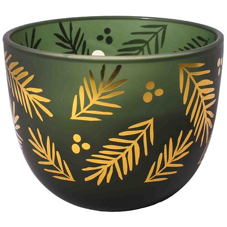 Festive Voice Decorative Candle Juniper Spice Green