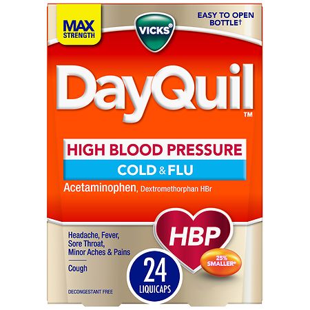 DayQuil High Blood Pressure Cold and Flu Medicine LiquiCaps