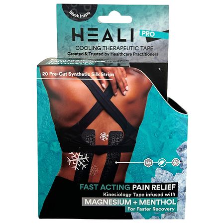 Heali Magnesium & Menthol Infused Kinesiology Tape Black Inspo
