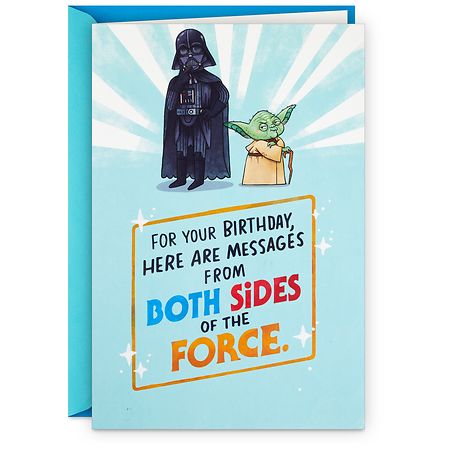 Hallmark Star Wars Funny Birthday Card With Mini Cards (Yoda and Darth Vader) E45