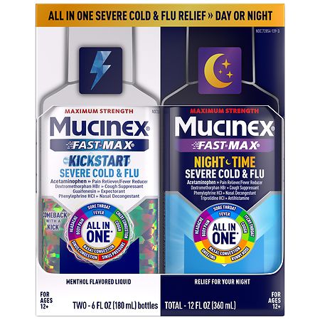 Mucinex Fast-Max All-in-One Cold & Flu Kickstart + Nightshift