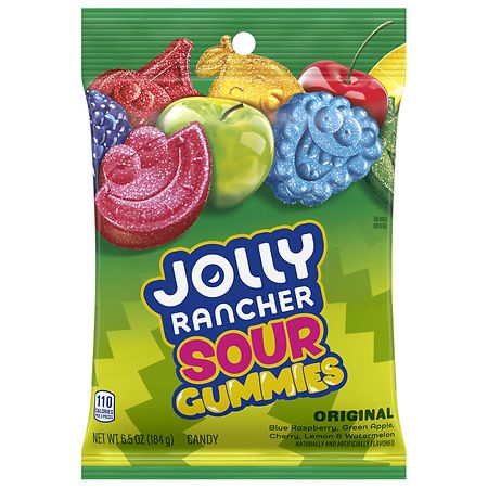 Jolly Rancher Gummies Sours Candy, Bag Assorted Fruit