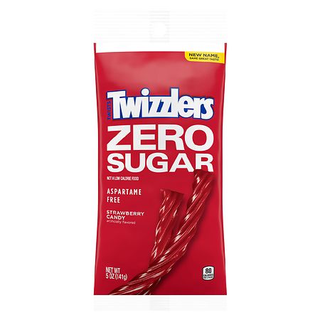 Twizzlers Twists Strawberry Flavored Sugar Free Chewy Candy, Low Fat, Bag Strawberry