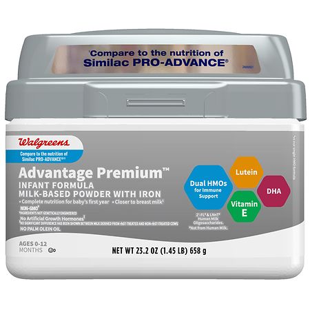 Walgreens Advantage Premium Baby Formula Powder with Iron 23.2 oz