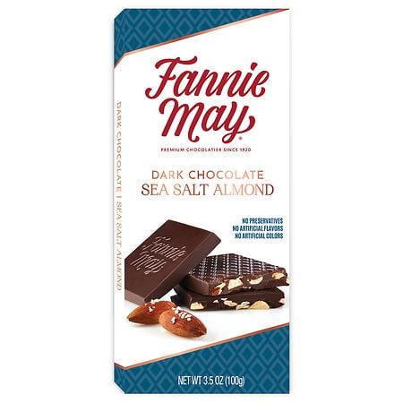 Fannie May Dark Chocolate Sea Salt Almond Tablet