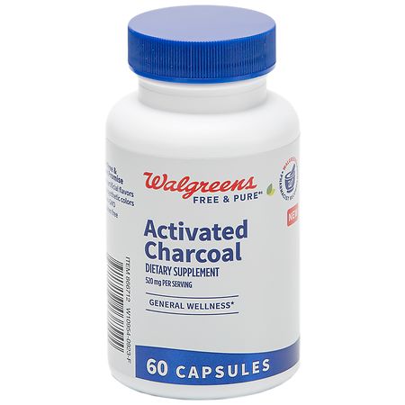 Walgreens Activated Charcoal Supplement 520 mg Capsules for General Wellness
