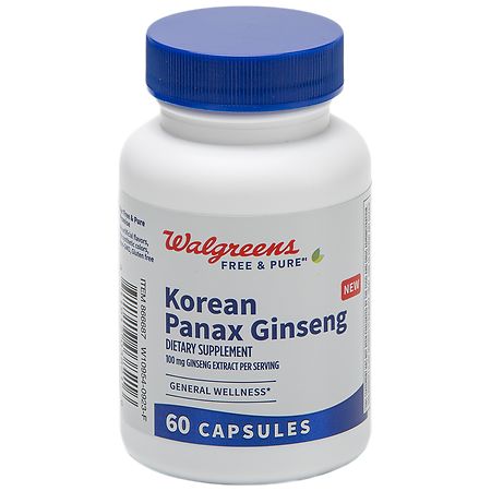 Walgreens Korean Panax Ginseng 100mg Capsules