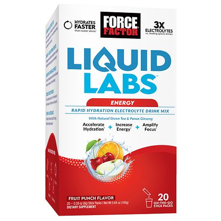 Force Factor Energy, Rapid Electrolyte Drink Mix Fruit Punch