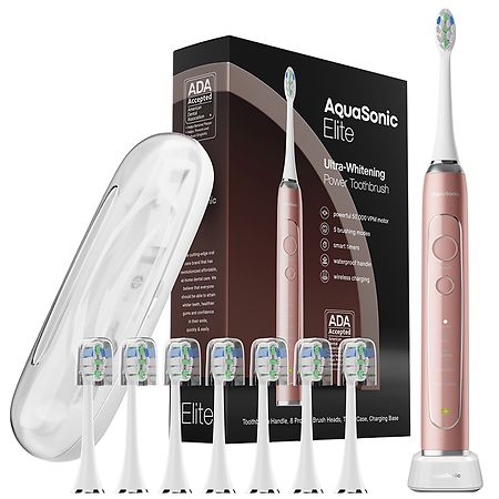 Aquasonic Elite Series Advanced Ultra Whitening Rechargeable Toothbrush Rose Gold