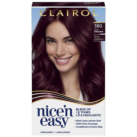Clairol Nice 'n Easy Permanent Hair Color 3BG Deep Burgundy
