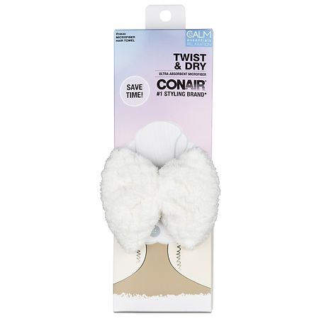 Conair Twist & Dry Hair Towel White