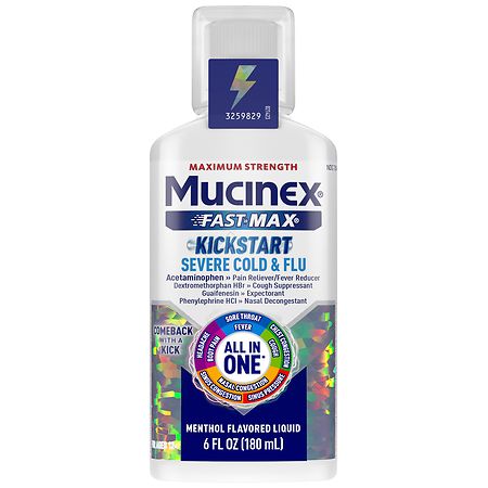 Mucinex Fast-Max Kickstart Maximum Strength Severe Cold & Flu Liquid Menthol