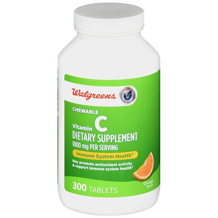 Walgreens Chewable Vitamin C 1000 mg Tablets Orange