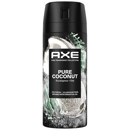 AXE Fine Fragrance Collection Premium Deodorant Body Spray for Men with 72H Odor Protection and Freshness Pure Coconut
