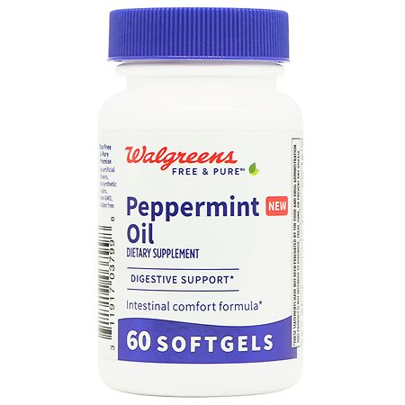 Walgreens Free & Pure Peppermint Oil Supplement Softgels for Digestive Support