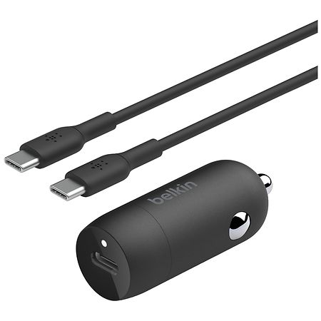 Belkin 30W USB-C Car Charger + USB-C to USB-C Cable